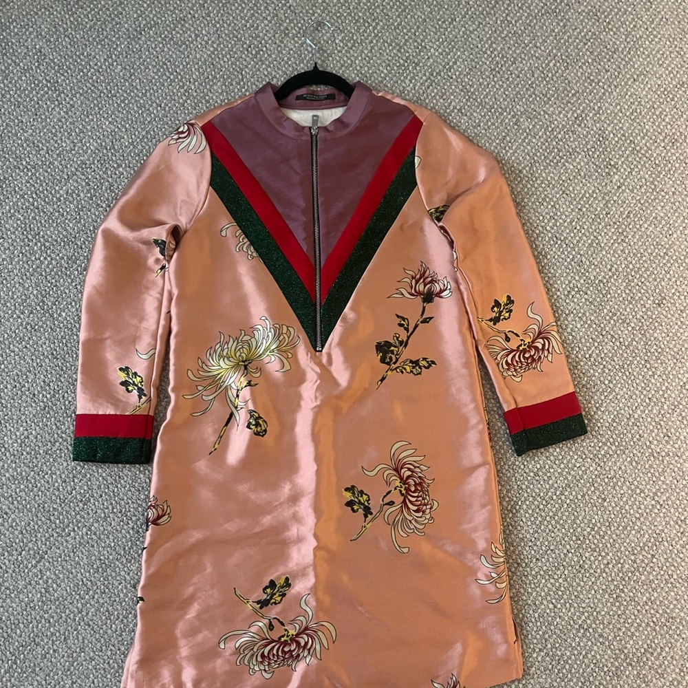 Scotch & Soda Pink Floral Long Sleeve Dress